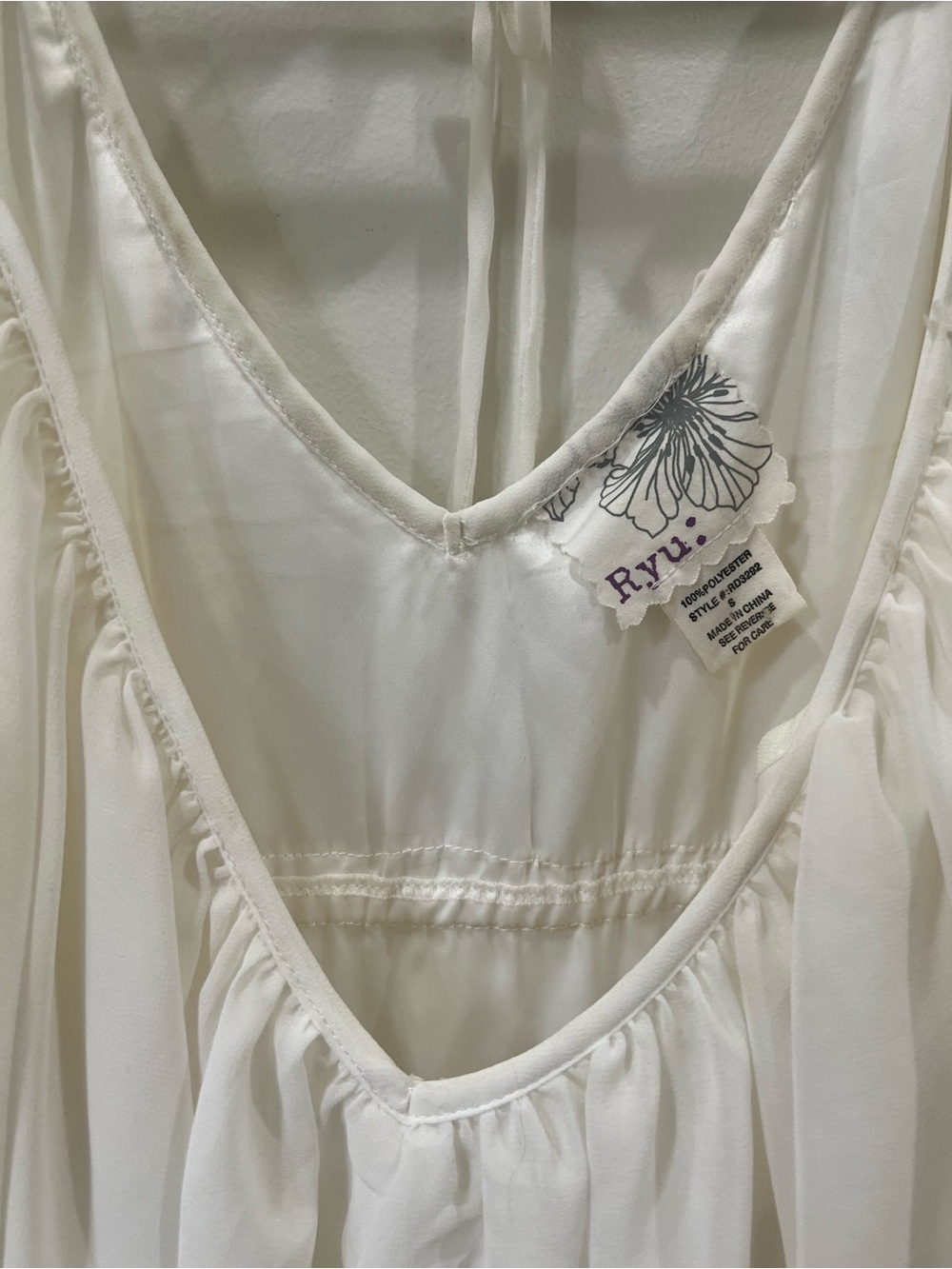 Ryu White Layered Spaghetti Strap Dress - Picture 2 of 4
